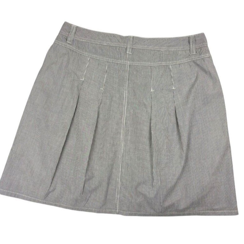 Bass Railroad Stripe Pleated A-Line Cotton Skirt Nautical Coastal Prep 12 - Picture 5 of 14